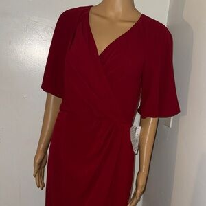 Maggy London Red Long Sleeve Dress